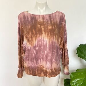 Lush Tie Dye Bat wing Long sleeve Top